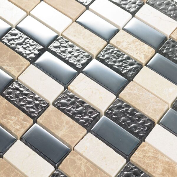 Black Crema Linear Mosaic