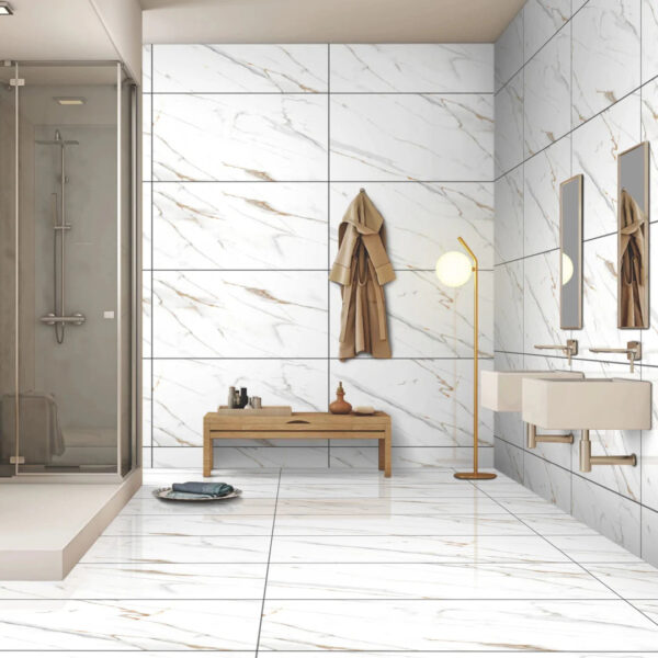 48.96 SQM Pallet Deal: Canna white Gloss Porcelain 60x120cm Tiles - Image 2