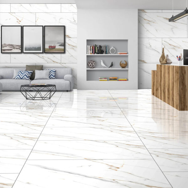 48.96 SQM Pallet Deal: Canna white Gloss Porcelain 60x120cm Tiles - Image 4