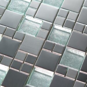 Metallic Silver Leaf Mosaic 30x30