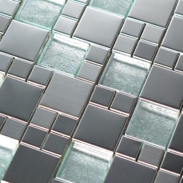 Metallic Silver Leaf Mosaic 30x30