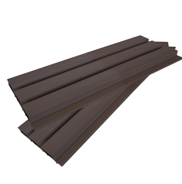 3.6m Composite Slat Wall - Chocolate Brown - Image 3