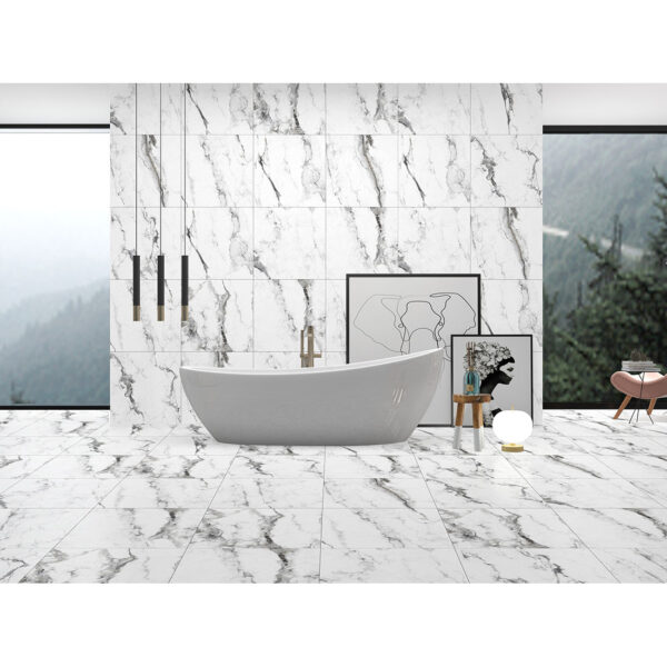 Lucina 60x60 White Matt Carving R10 - Image 2