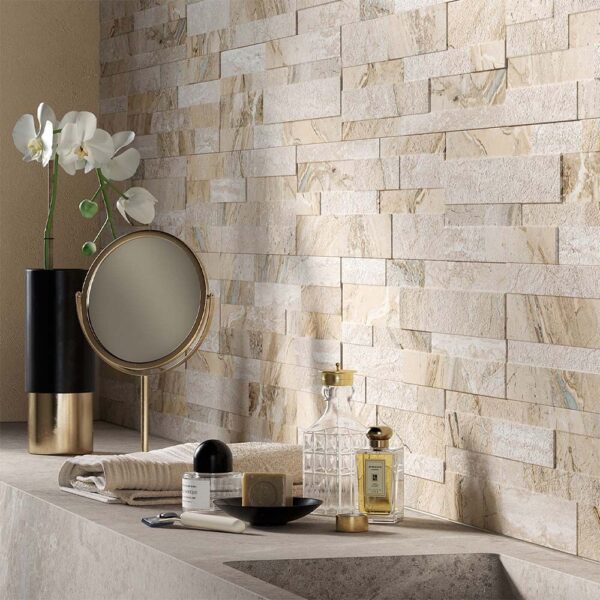 Oswald Beige Split Face Matt Porcelain Wall 150x610mm - Image 2
