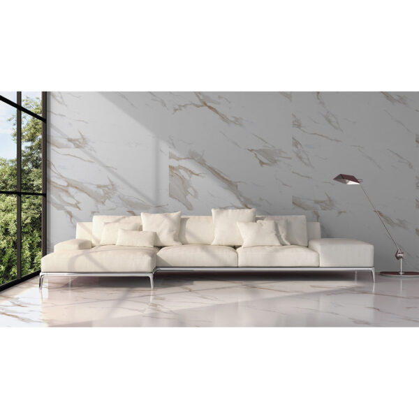 40.32 SQM Pallet Deal: Statuario Mercury Gold Gloss 60x120cm Porcelain Tiles - Image 2