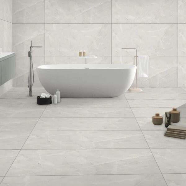 54.72 SQM Pallet Deal: Stone Grey Porcelain Gloss 60x60cm Tiles - Image 3