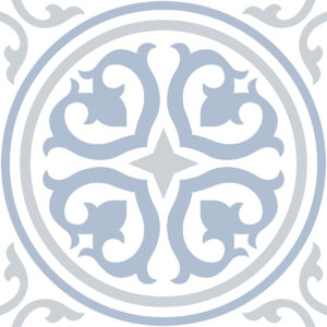 Vintage Cube Pattern 20x20 Blue Matt