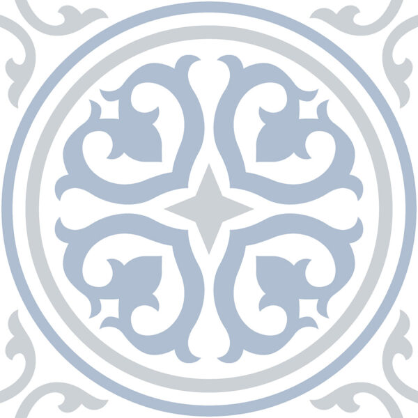 Vintage Cube Pattern 20x20 Blue Matt